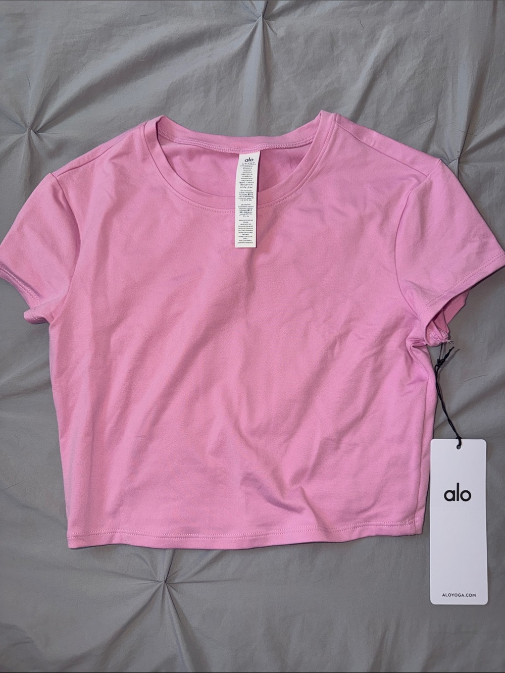 ALO Yoga Pink Crewneck Crop Top